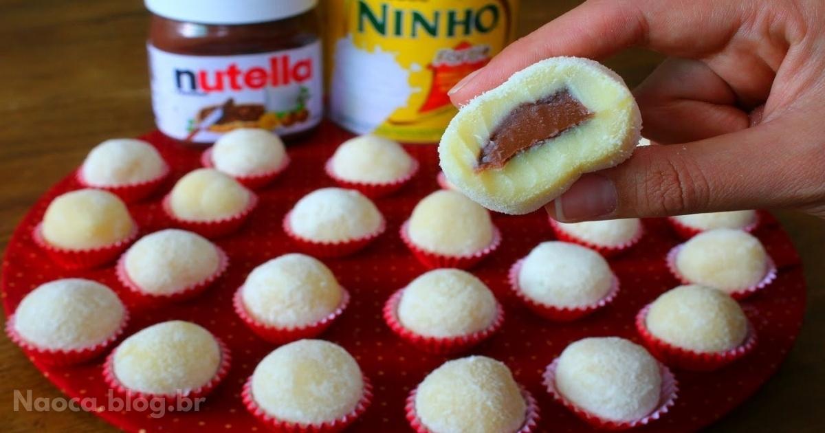 Hoje faremos um Brigadeiro de Leite Ninho Recheado com Nutella que só de falar o...