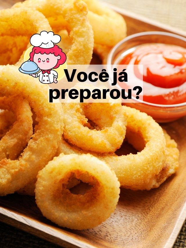 Veja agora mesmo esse petisco de anéis de cebola na air fryer. São fáceis de...