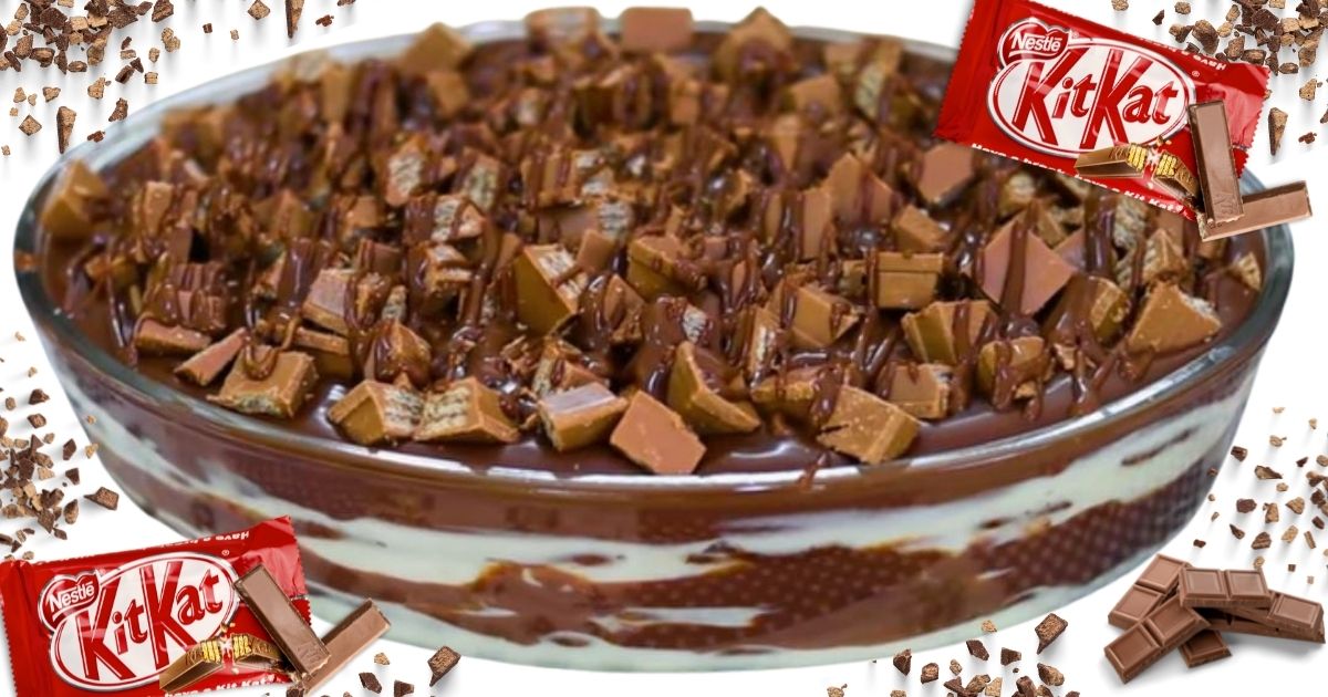 Quer aprender uma sobremesa de pavê puro kit kat? Um creme cremoso, um ganache maravilho,...