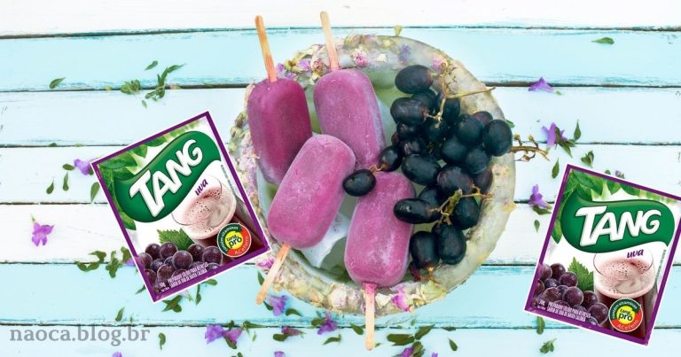 Receita de Picolé com Tang de uva