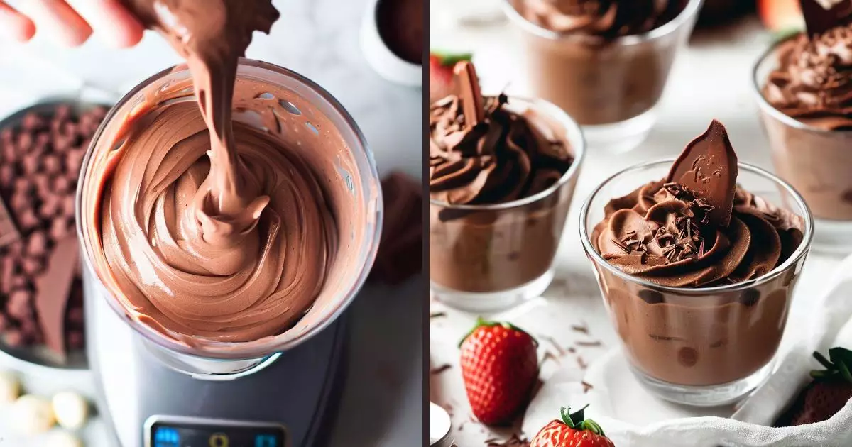 Sobremesas: Mousse de chocolate simples de liquidificador em 4 Passos