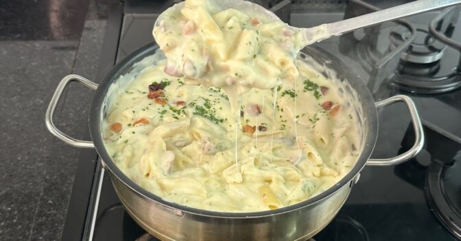 Massas: Agora Só Faço Macarrão ao Creme de batata e Bacon