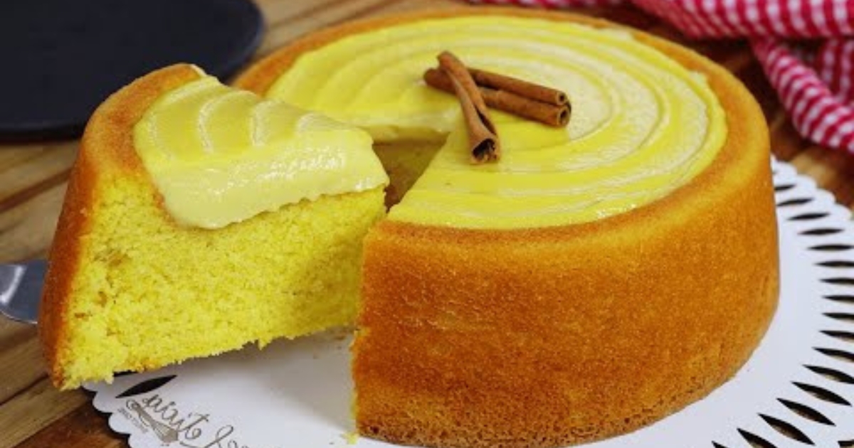 Bolo de Milho de Latinha com Curau Sem Trigo Fofinho e Delicioso