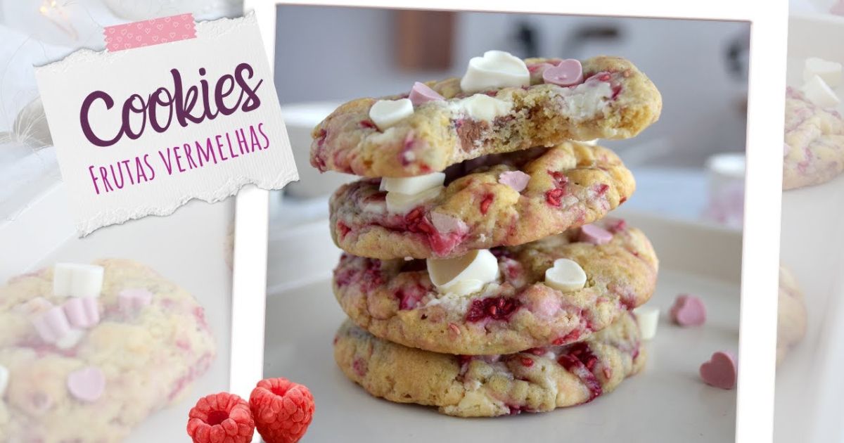 Receita de Cookies de Frutas Vermelhas e Chocolate Branco: Aprenda a Fazer Essa Delícia de Modo Fácil