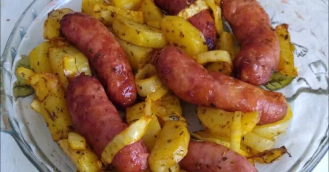 Air Fryer: Linguiça Toscana com Batatas Temperadas na Airfryer