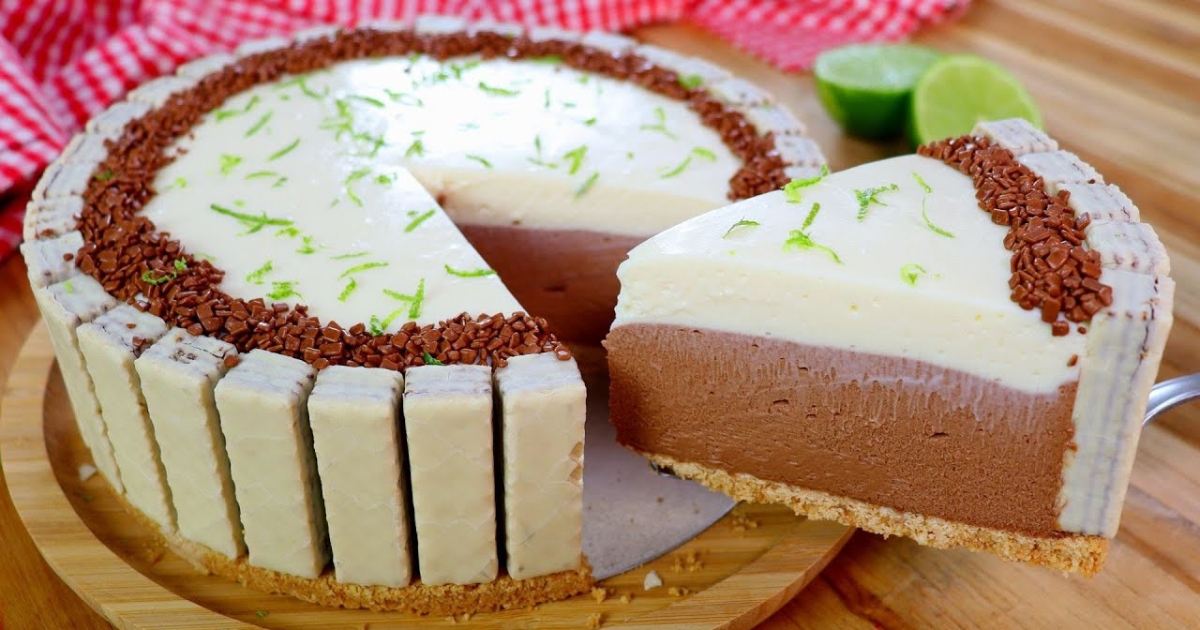 Torta de Limão com Mousse de Chocolate Super Delicioso