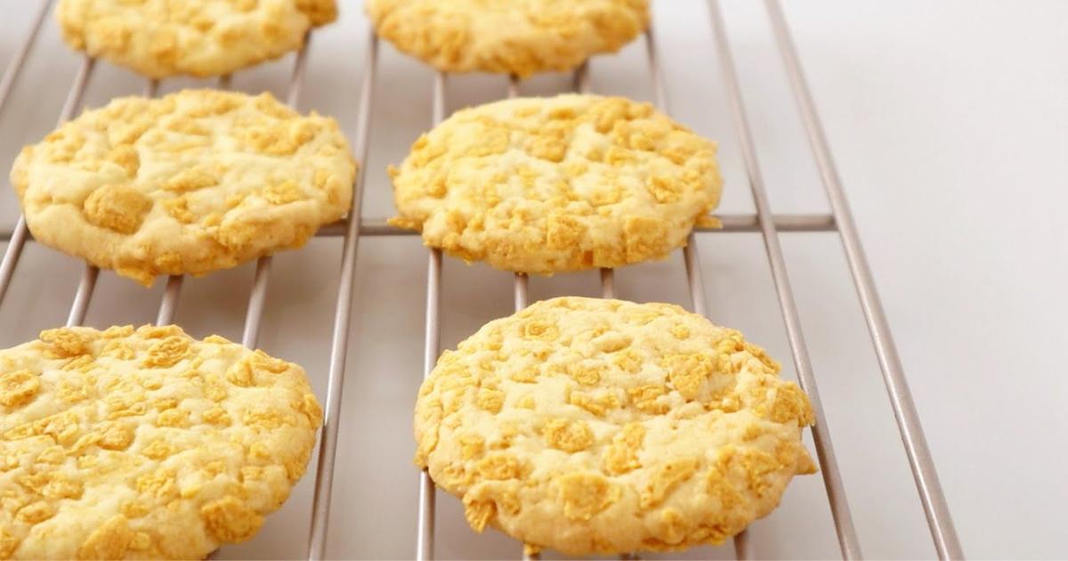 Receita Deliciosa de Cookies de Flocos de Milho Fácil de Fazer