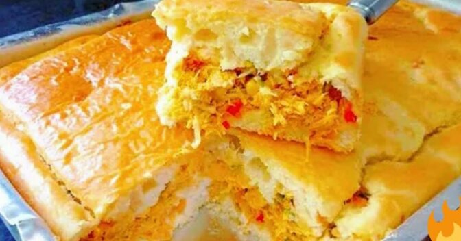 Lanche: Torta de Frango Com A Massa Super Fofa Que Desmancha na Boca