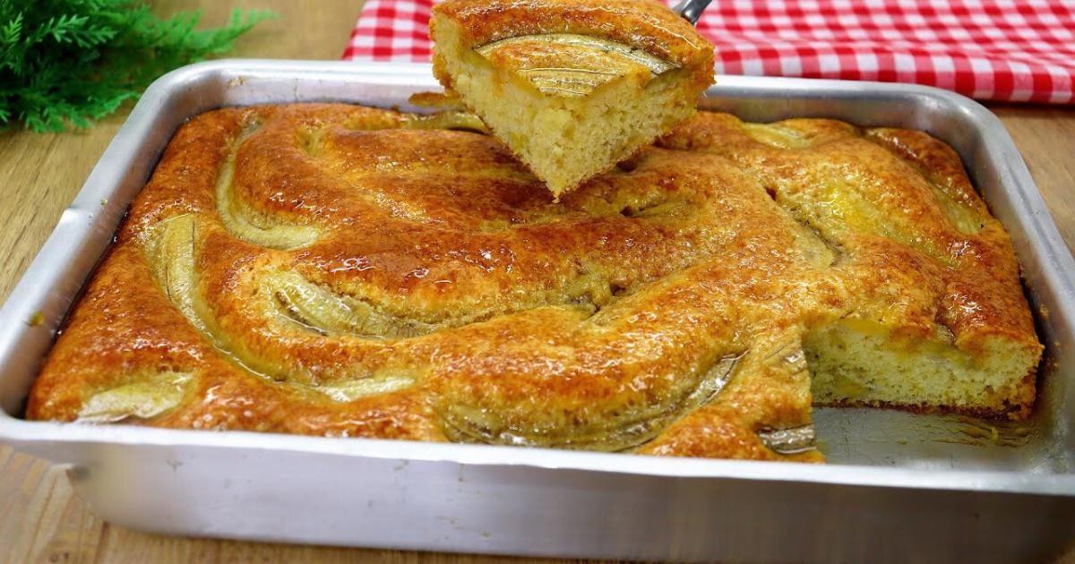 Bolo de Banana Super Fofinho e Fácil Para Você Fazer Para O Lanche da Tarde