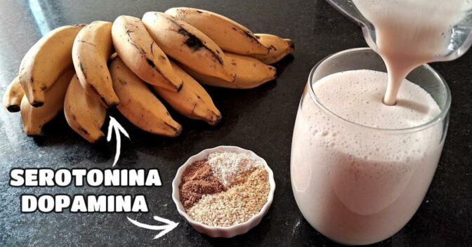 Sucos: Vitamina de Banana que Ajuda Aumentar a Dopamina e Serotonina pra Combater o Cansaço Físico e Mental