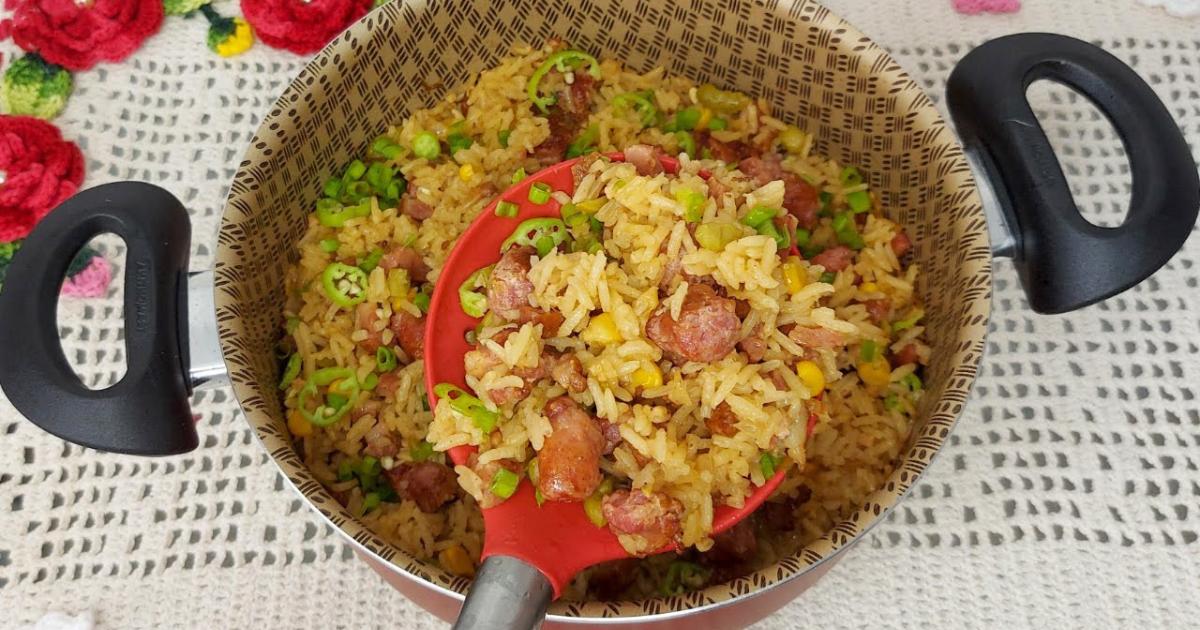 Arroz com Linguiça, Almoço Rápido de Fazer e que Fica Muito Gostoso!