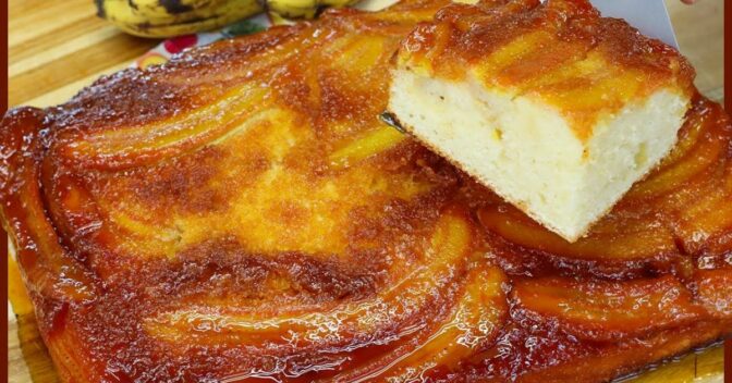 Sobremesas: Bolo Fofinho de Banana Caramelizado e Delicioso