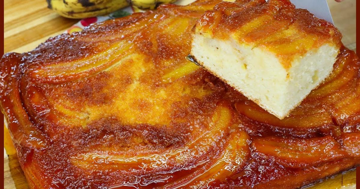 Bolo Fofinho de Banana Caramelizado e Delicioso O Bolo Fofinho de Banana Caramelizado e Delicioso...