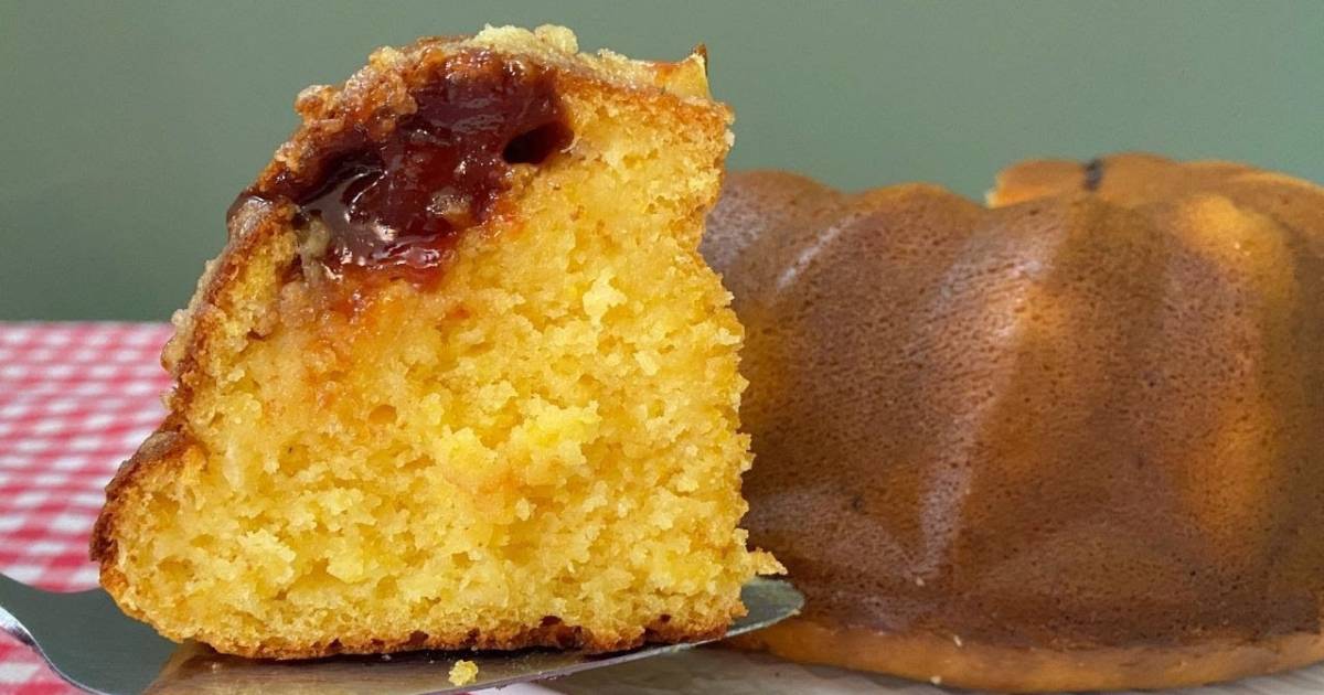 Bolo de Milho com Goiabada Sem Ovos Sem Trigo e Feito no Liquidificador