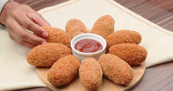 Lanche: Croquete de linguiça com queijo derretido fácil e irresistível para qualquer ocasião