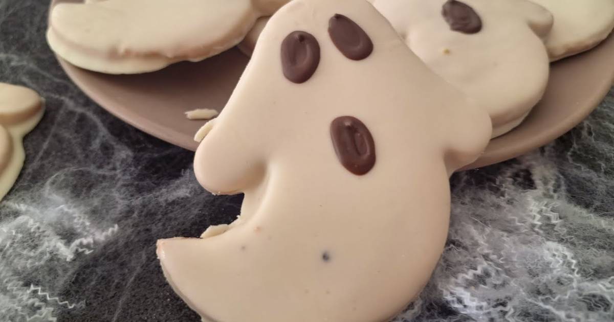 Biscoito Amanteigado de Fantasma para um Halloween Delicioso