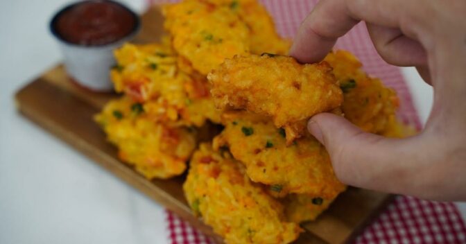 Lanche: Bolinho de Arroz Muito Delicioso