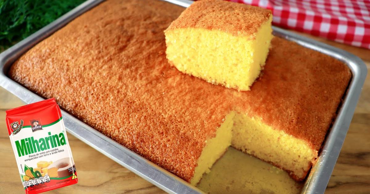 Bolo de Milharina Fofinho O Bolo de Milharina Fofinho é uma receita prática e deliciosa,...