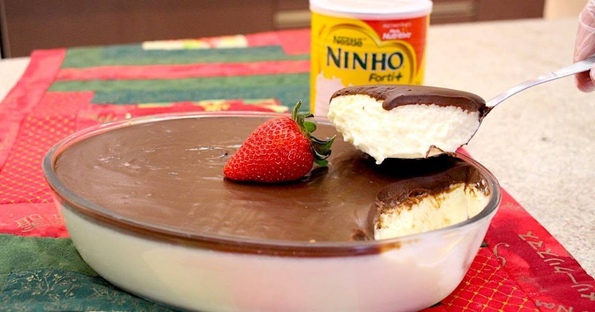 Mousse de Leite Ninho Cremosa com Ganache de Chocolate que Derrete na Boca