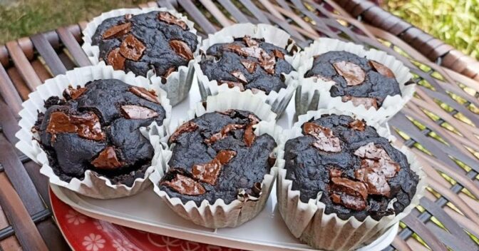 Bolos: Muffins de Aveia com Chocolate e Amendoim Sem Leite e Ovos