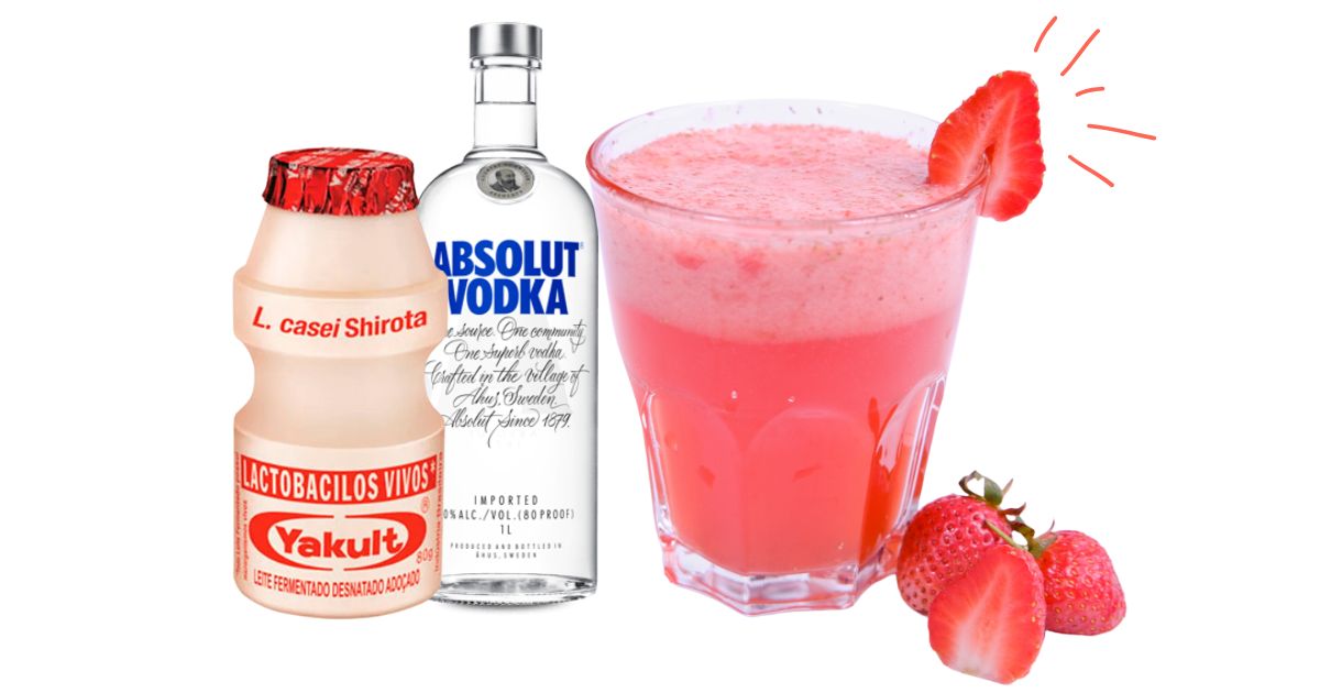 Este drink com Yakult e morango é perfeito para momentos especiais ou para refrescar seu...