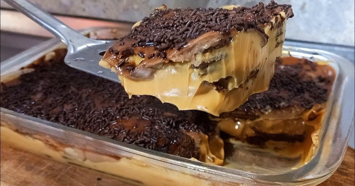 Pavê cremoso de doce de leite com café, fácil, delicioso e perfeito para qualquer ocasião!...