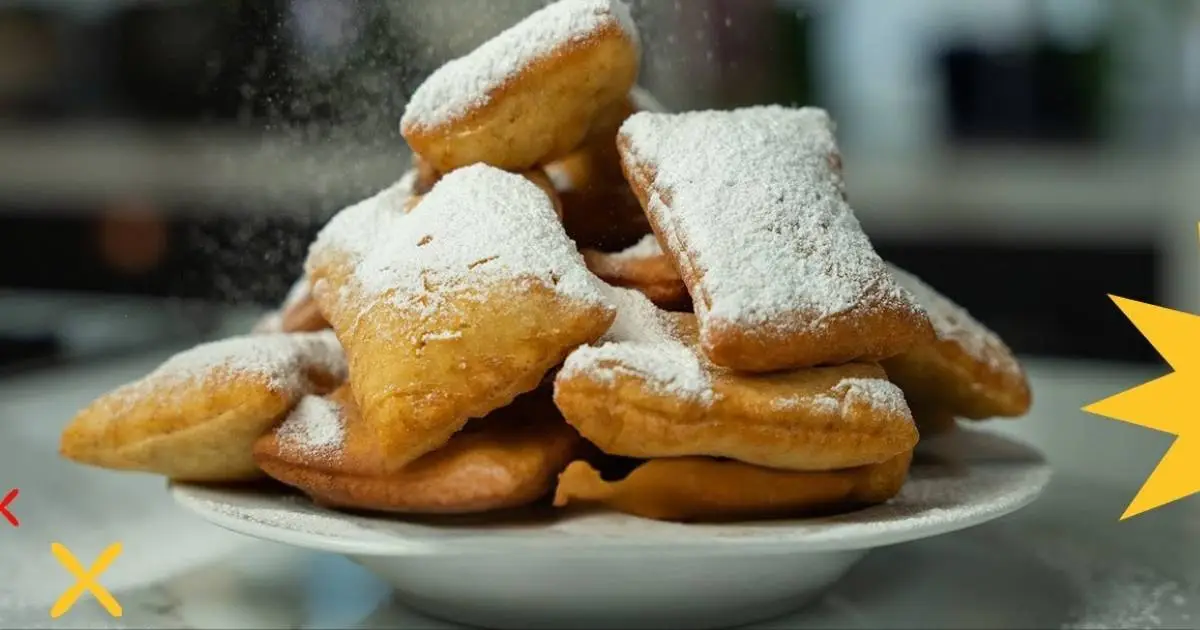 Aprenda a fazer beignets de Nova Orleans! Bolinhos fofinhos e doces com açúcar de confeiteiro,...