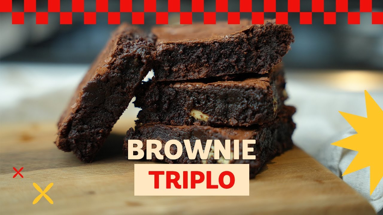 Faça um Brownie Triplo delicioso para a Páscoa! Com três chocolates e textura perfeita, essa...