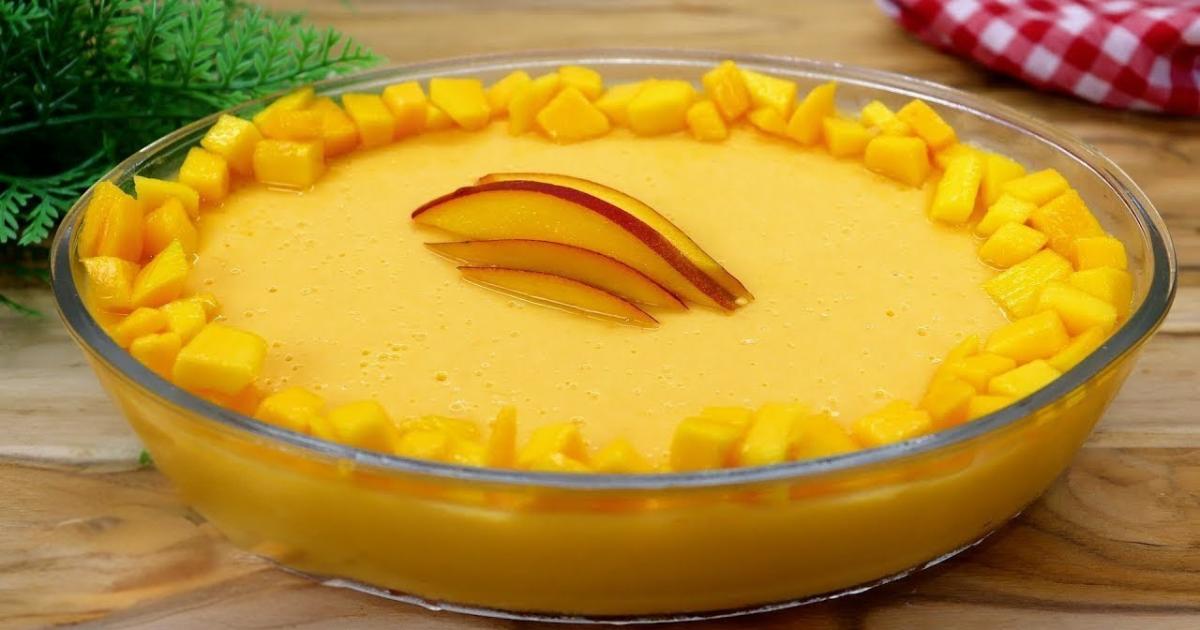 Mousse de manga fácil, cremoso e refrescante, feito com poucos ingredientes e perfeito para sobremesas...
