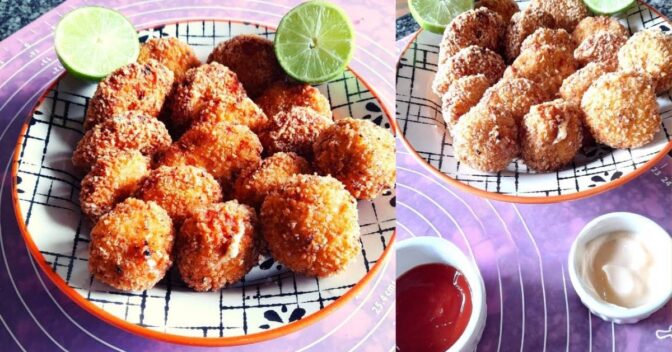 Petiscos: Nuggets Caseiro Recheado com Queijo