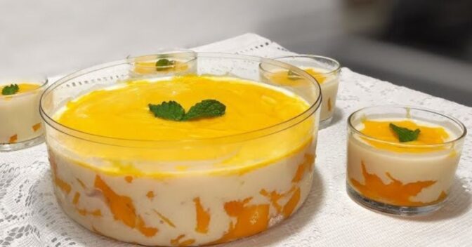 Sobremesas: Sobremesa Refrescante de Manga com Creme de Limão