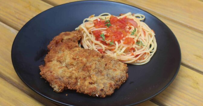 Carnes: Bife Crocante de Fígado com Farinha Panko