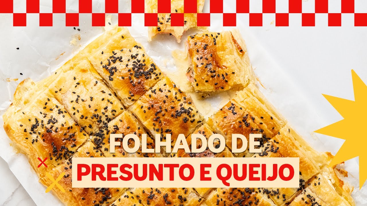 Esse folhado crocante de presunto e queijo é fácil, rápido e delicioso! Perfeito para o...