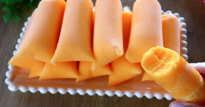 Sobremesas: Geladinho de Manga Refrescante e Cremoso que Faz Sucesso no Verão