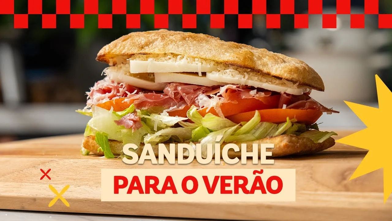 Esse sanduíche frio de verão é prático, leve e delicioso! Feito com presunto, queijo e...