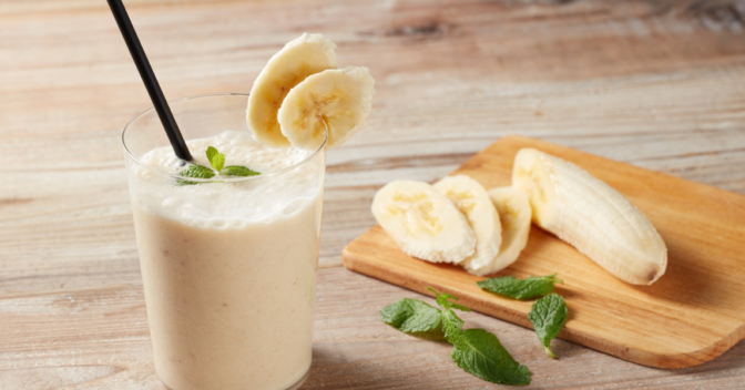 Saudável: Vitamina de Banana com Hortelã e Linhaça: Bebida Saudável e Refrescante