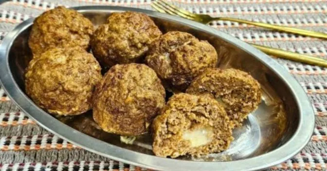 Carnes: Bolinho de Carne Recheado na Airfryer