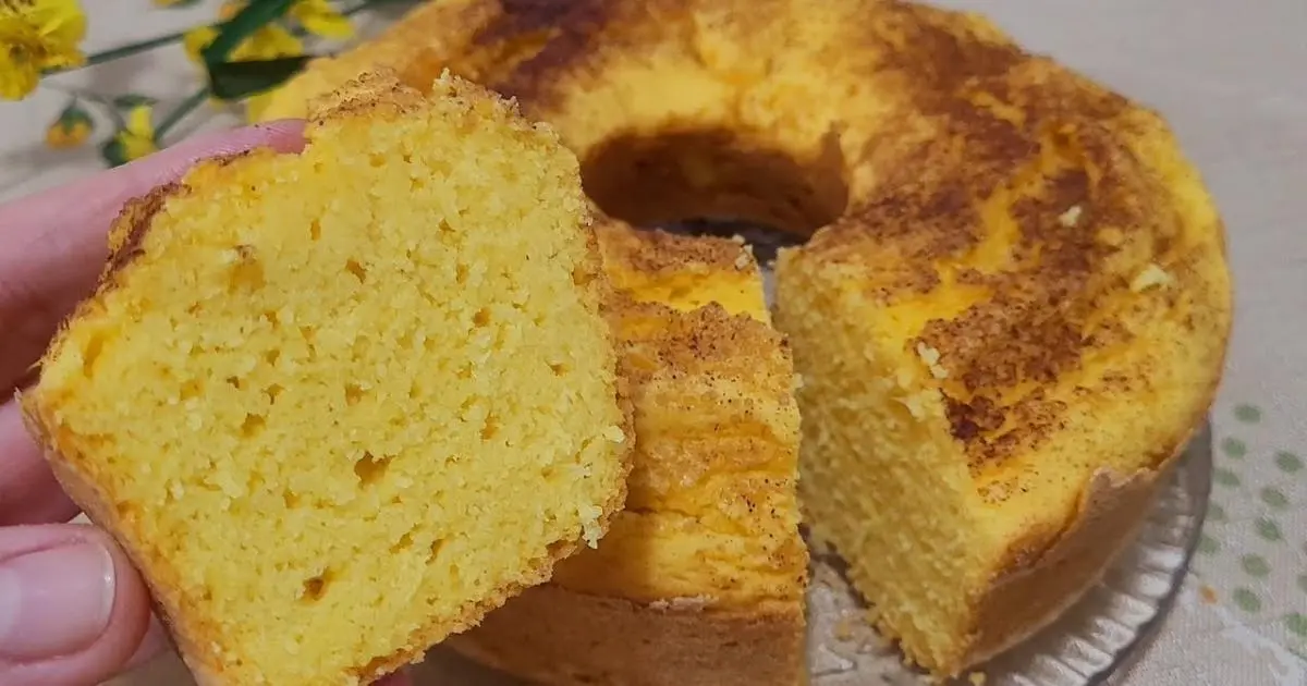 Receita fácil de bolo pamonha sem glúten e sem lactose, perfeito para um café especial...