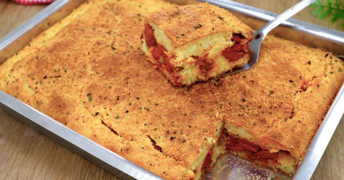 Torta de salsicha fácil, fofinha e econômica. Uma opção deliciosa para qualquer refeição!...