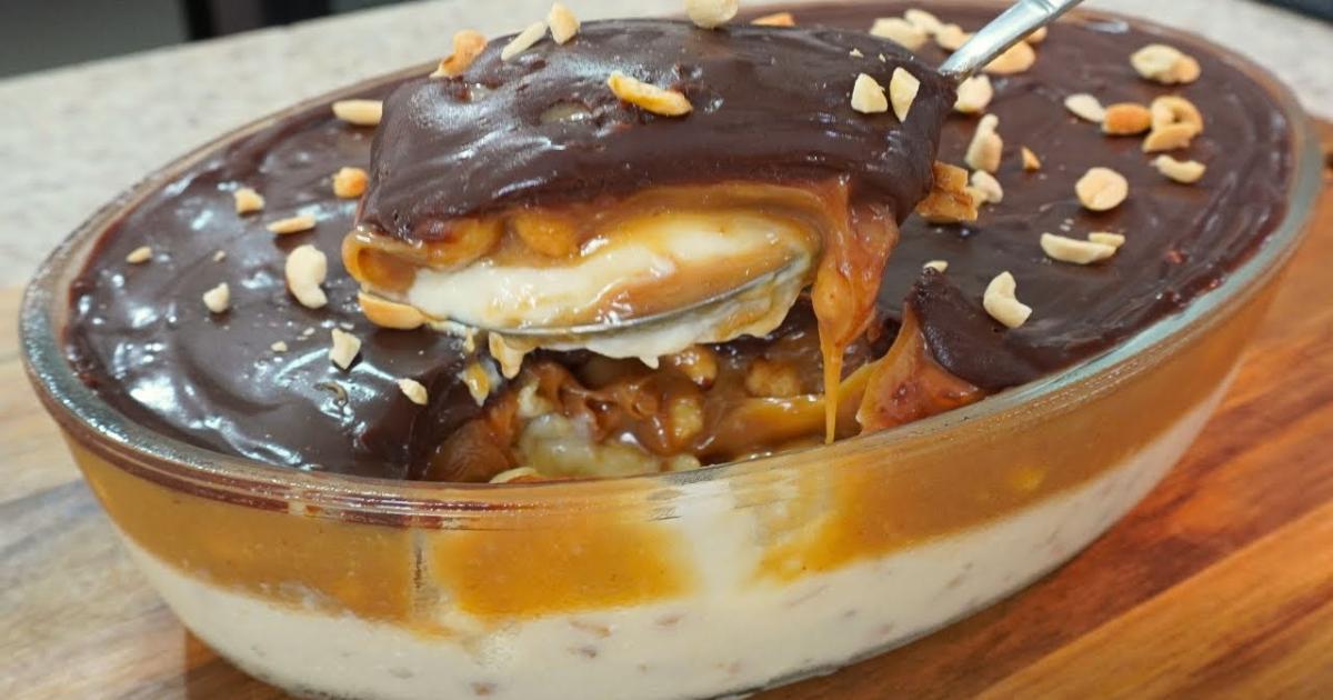 Camadas cremosas com amendoim, caramelo e chocolate. Simplesmente irresistível!...