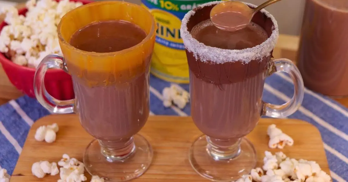 Receita fácil de chocolate quente cremoso e sem amido de milho....