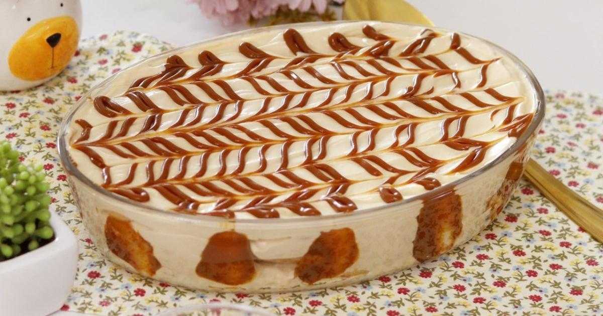 Pavê de doce de leite rápido, sem fogão, pronto em minutos....