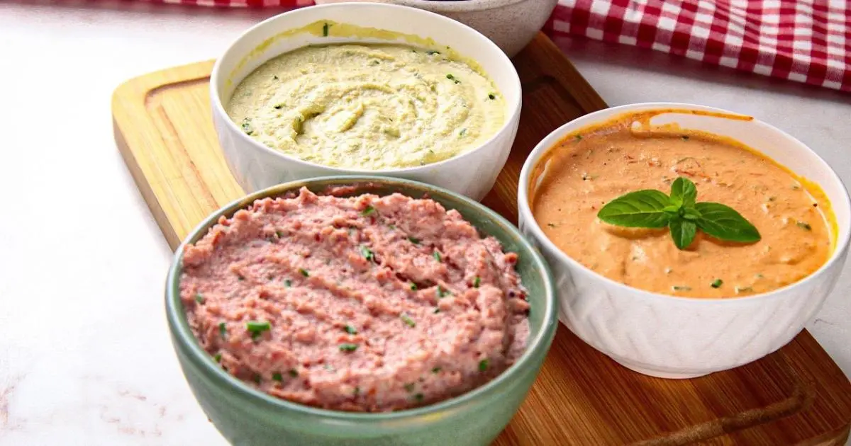 Três receitas simples de patê para petiscos e lanches rápidos....