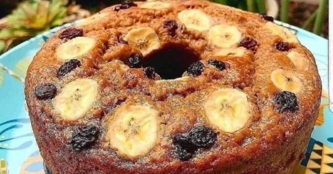Bolos: Bolo de Banana Fofinho Com Uvas Passas