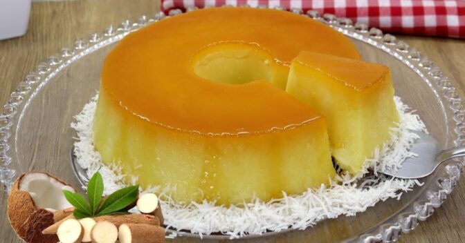 Pudim: Pudim de Mandioca com Coco