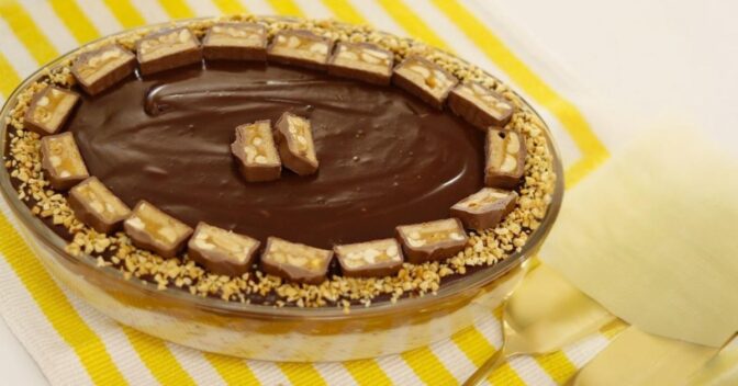 Sobremesas: Sobremesa Snickers na Travessa