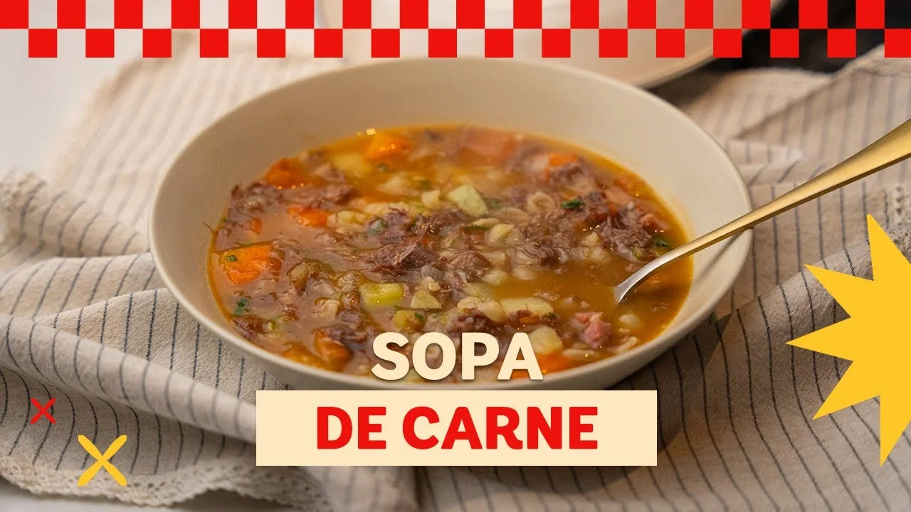 Aprenda a fazer uma Sopa de Carne com Legumes Saborosa e Nutritiva! Receita fácil, nutritiva...