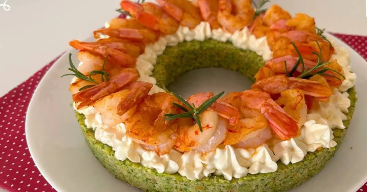 Prepare uma guirlanda de salgada com brócolis e camarão, linda e deliciosa, para surpreender na...