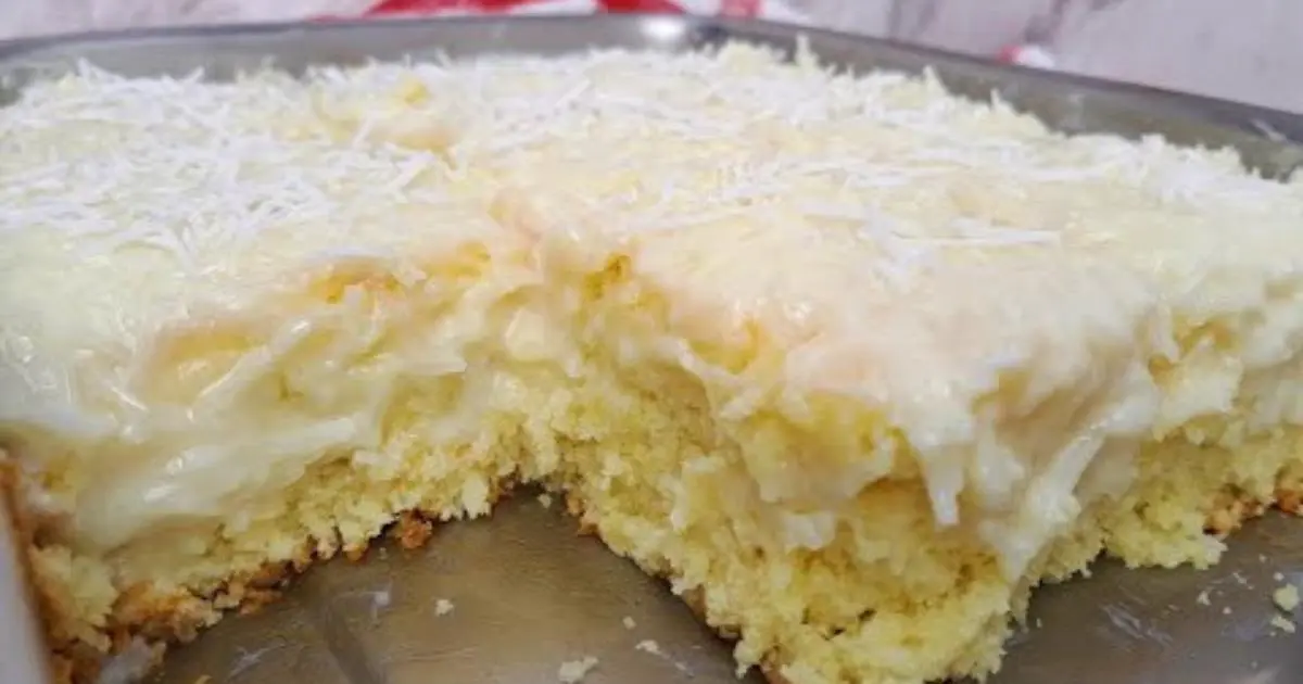 Receita fácil de bolo de coco toalha felpuda super fofinho e molhadinho...