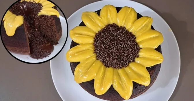 Bolos: Bolo Vulcão Girassol